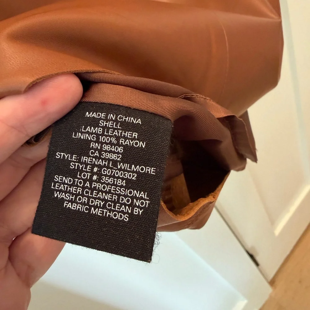 Theory Chocolate Leather Mini Skirt - Picture 4 of 5